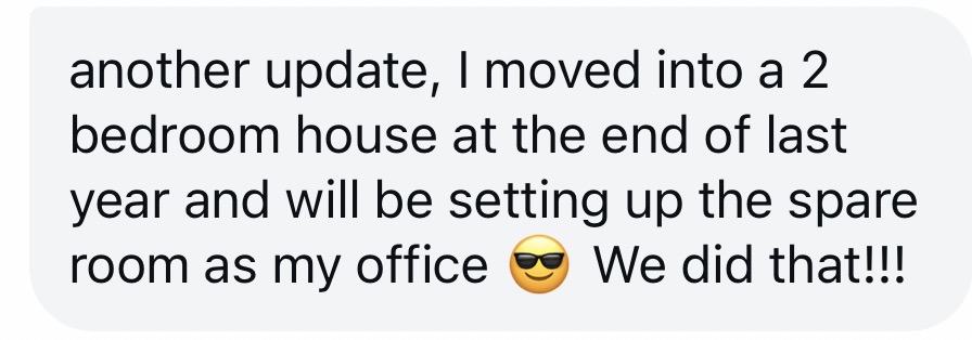 Anonymous client testimonial message
