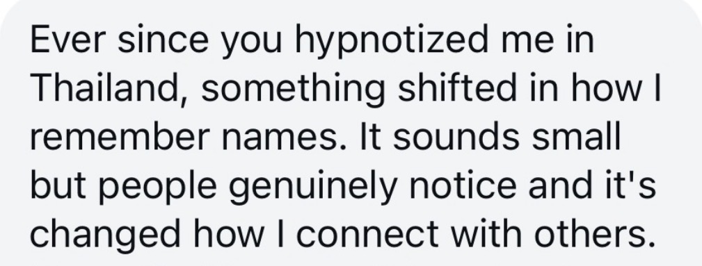 Anonymous client testimonial message