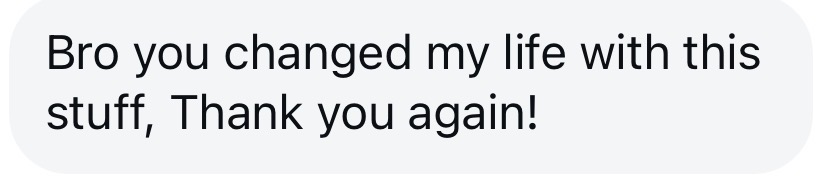 Anonymous client testimonial message
